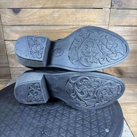 Eurosoft Womens Size 6 M Adeah Ruched Ankle Bootie Luggage Black - Picture 9 of 10